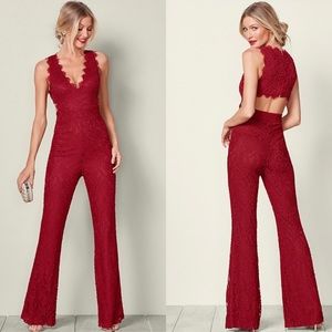 Red Lace Jumpsuit